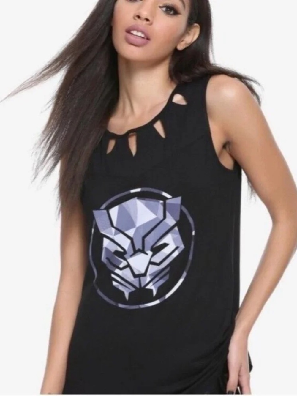 Her Universe Marvel Black Panther Mesh Cutout Girls Tank Top